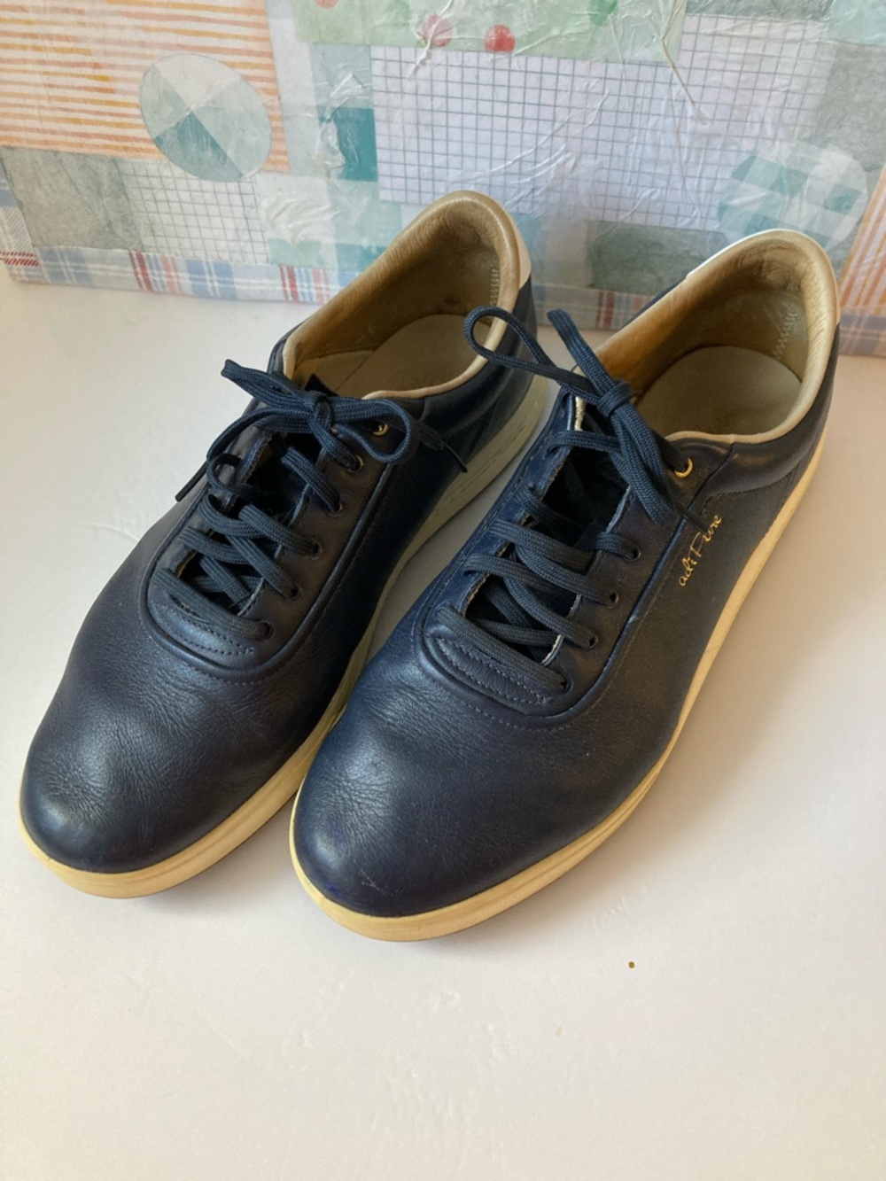 Adidas AdiPure Men's Navy Leather  spike less golf shoes size 11